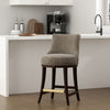 Lucia Modern Wood Chenille Counter Stool in Taupe Bar Stool | Tabouret de comptoir moderne en bois Lucia avec assise en chenille taupe