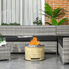 Outsunny Smokeless Fire Pit With Mat, 20" Firepit, Magnesium Oxide, Yellow|Outsunny Foyer Sans Fumee Avec Tapis, 20" Firepit, Oxyde De Magnesium