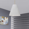 Dainolite Anaya 1 Light Pendant Large Aged Brass White Shade Lamp|Grand luminaire suspendu Anaya de Dainolite avec abat-jour blanc, fini laiton vieilli et 1 ampoule