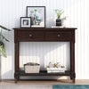 Jeremy Solid Wood Traditional Console Table With Drawers And Shelf - Espresso | Table Console Traditionnelle Jeremy En Bois Massif Avec Tiroirs Et Etagere - Espresso