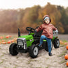 Aosom 12v Kids Powered Ride-On Tractor With Trailer, Battery Powered Electric Tractor With Remote Co|Aosom Tracteur Pour Enfants 12 V Avec Remorque, Tracteur Electrique Alimente Par Batterie Avec Telec