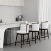 Evalyn Modern Wood Upholstered Counter Stool in White - Set of 3 | Tabouret de comptoir moderne en bois et tissu Evalyn, blanc - Lot de 3