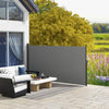Outsunny 118" X 63" Retractable Side Awning Patio Outdoor Folding Privacy Screen With Resistance To |Outsunny 118"x63" Auvent Lateral Retractable Ecran D'intimite Pliable, Gris