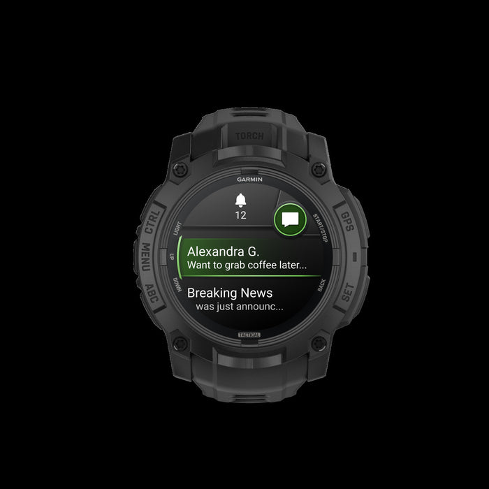 Garmin Instinct 3 AMOLED Tactical Smartwatch – 50 mm Rugged GPS, Multi-Band GNSS, Flashlight, Military-Grade, 24-Day Battery