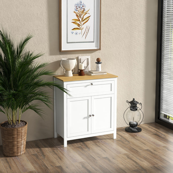 HOMCOM Storage Cabinet Sideboard Buffet Cabinet with Double Doors White