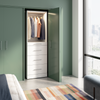 Bestar Florence 25" Modular Reach-In/Walk-In Closet System Tower with LED Light, Shelves and 4 Drawe|Système de tour garde-robe et pièce-penderie modulaire Florence de Bestar de 25 po avec éclairage à