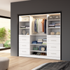 Bestar Florence 85" Modular Reach-In/Walk-In Closet System with LED Lights, Shelves and Drawers Shak|Système de garde-robe et pièce-penderie modulaire Florence de Bestar de 85 po avec éclairages à DEL,
