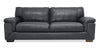 Classico 90" Genuine Leather Sofa with Wood Legs – Carbon Grey | Sofa Classico de 90 po en cuir véritable avec pattes en bois - gris carbone