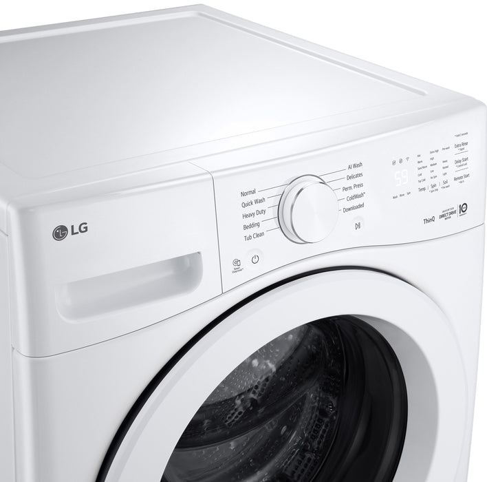 LG 5.2 Cu. Ft. Ultra Large Front Load Washer with AI Wash – White - WM3420CW