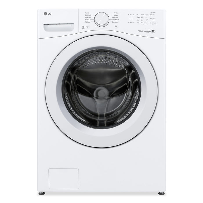 LG 5.2 Cu. Ft. Ultra Large Front Load Washer with AI Wash – White - WM3420CW