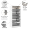 Bestar Florence 35" Modular Reach-In/Walk-In Closet System with LED Light and Shelves - White|Système de garde-robe et pièce-penderie modulaire Florence de Bestar de 35 po avec éclairage à DEL et tablettes – blanc