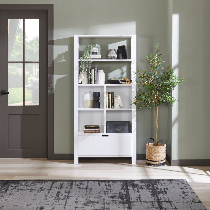 Oscar Owen 36\" Bookcase with Drawer & 6 Shelves - White