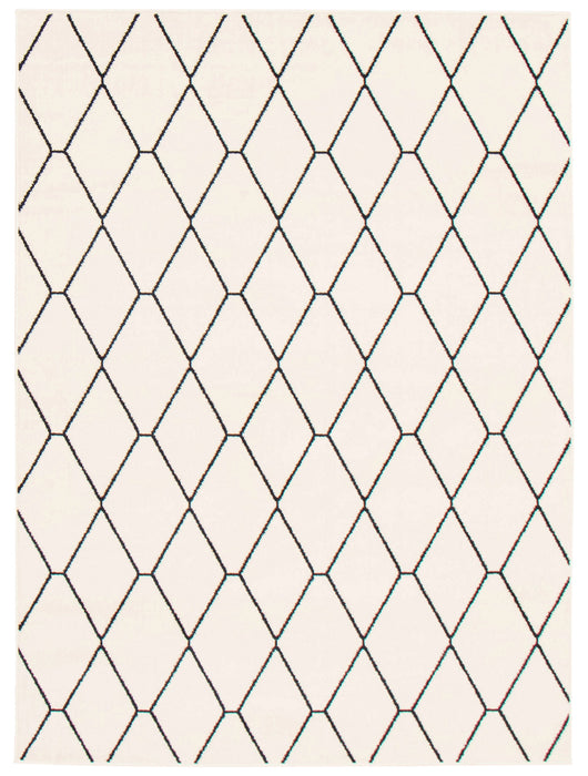 August White-Navy 5'3\" x 7'3\" Area Rug