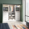 Bestar Florence 85" Modular Reach-In/Walk-In Closet System with LED Lights and Storage - White|Système de garde-robe et pièce-penderie modulaire Florence de Bestar de 85 po avec éclairage à DEL et rangement - blanc