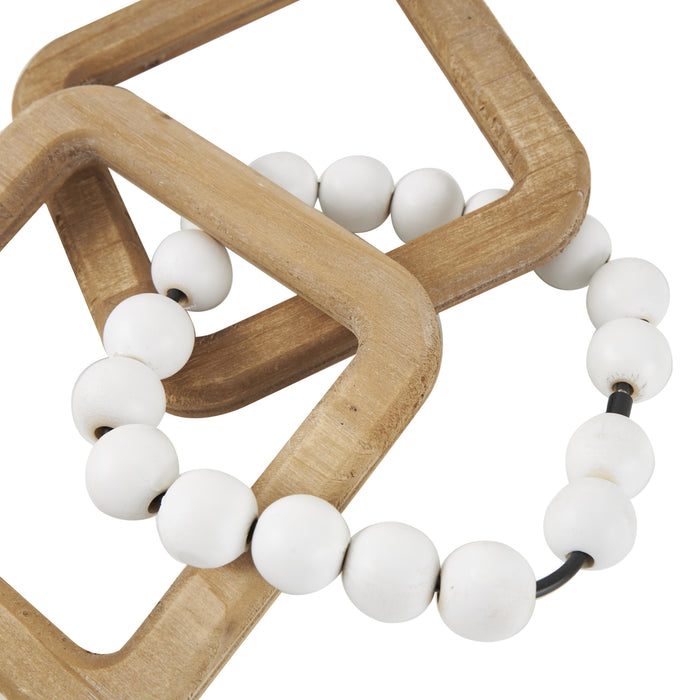 Wood 14\" Chain Sculpture - Set of 2