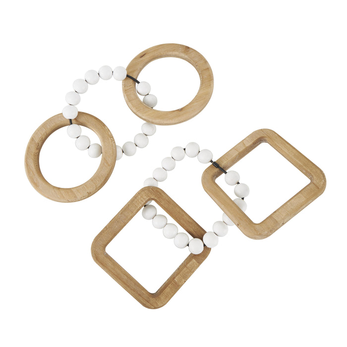 Wood 14\" Chain Sculpture - Set of 2