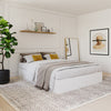 Nordika Queen Platform Bed - White | Grand lit plateforme Nordika - blanc | D08HI1G6