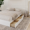 Nordika Queen Platform Bed - White | Grand lit plateforme Nordika - blanc | D08HI1G6