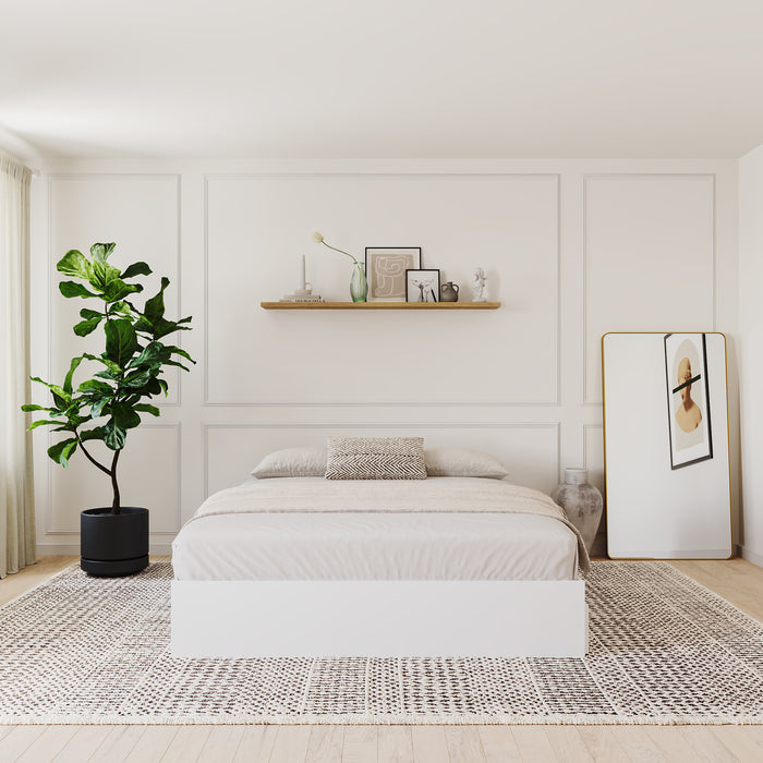 Nordika Queen Platform Bed - White