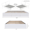 Nordika Queen Platform Bed - White | Grand lit plateforme Nordika - blanc | D08HI1G6