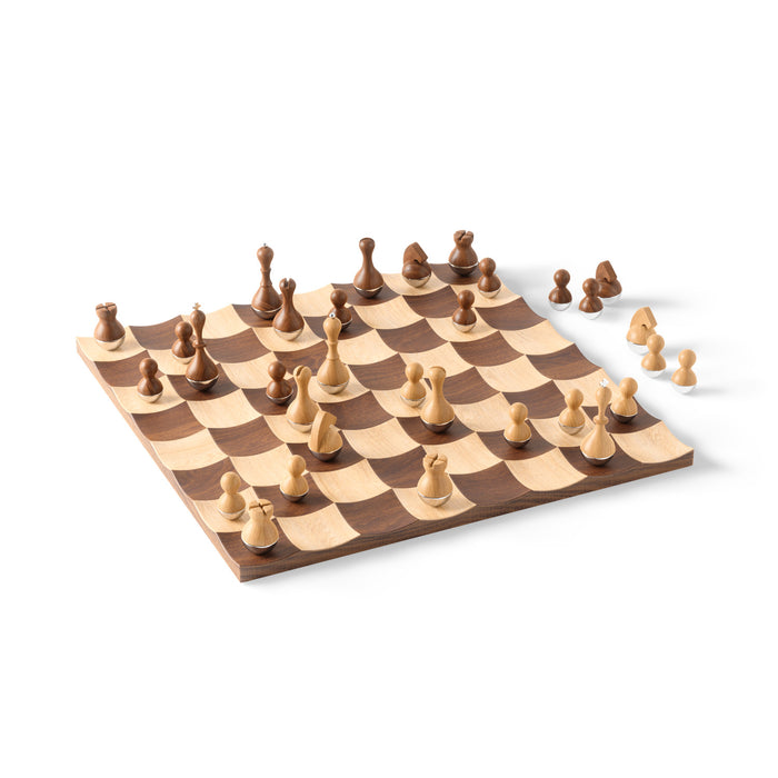 Umbra Walnut Wood Wobble Chess Set
