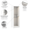 Bestar Florence 25" Modular Double Hanging Closet System with LED Light - White|Système de garde-robe modulaire  à 2 espaces pour suspendre Florence de Bestar de 25 po avec éclairage à DEL - blanc