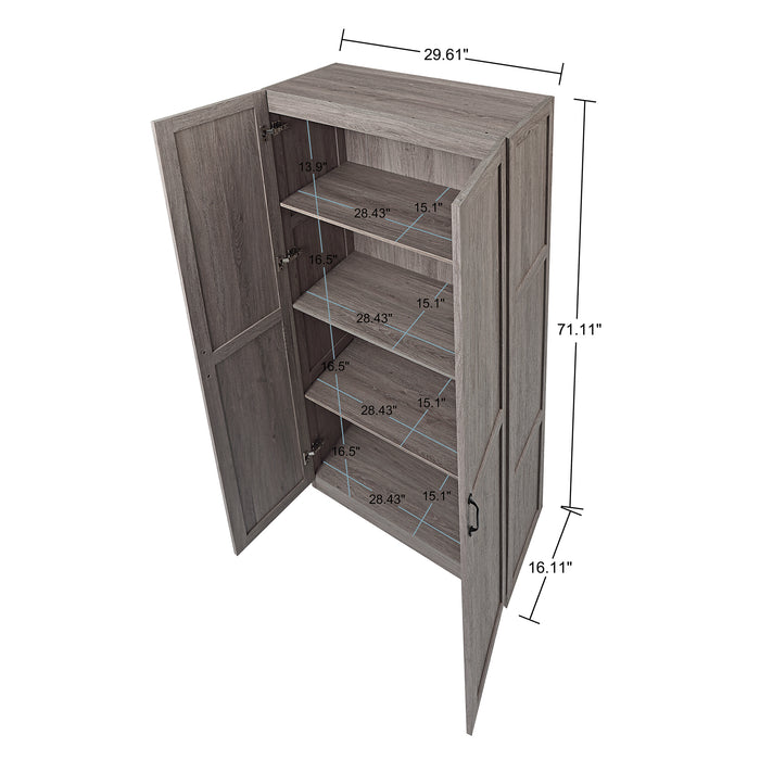Manhattan Comfort Hopkins Modern Storage Closet - Grey