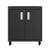 Fortress Textured Metal 31.5" Garage Mobile Cabinet with 2 Adjustable Shelves - Charcoal Grey|Armoire mobile Fortress de Manhattan Comfort de 31,5 po en métal texturé avec 2 tablettes réglables pour le garage - gris anthracite