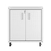 Fortress Textured Metal 31.5" Garage Mobile Cabinet with 2 Adjustable Shelves - White|Armoire mobile Fortress de Manhattan Comfort de 31,5 po en métal texturé avec 2 tablettes réglables pour le garage - blanche