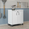 Fortress Textured Metal 31.5" Garage Mobile Cabinet with 2 Adjustable Shelves - White|Armoire mobile Fortress de Manhattan Comfort de 31,5 po en métal texturé avec 2 tablettes réglables pour le garage - blanche