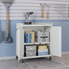 Fortress Textured Metal 31.5" Garage Mobile Cabinet with 2 Adjustable Shelves - White|Armoire mobile Fortress de Manhattan Comfort de 31,5 po en métal texturé avec 2 tablettes réglables pour le garage - blanche