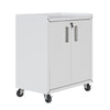Fortress Textured Metal 31.5" Garage Mobile Cabinet with 2 Adjustable Shelves - White|Armoire mobile Fortress de Manhattan Comfort de 31,5 po en métal texturé avec 2 tablettes réglables pour le garage - blanche