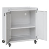 Fortress Textured Metal 31.5" Garage Mobile Cabinet with 2 Adjustable Shelves - White|Armoire mobile Fortress de Manhattan Comfort de 31,5 po en métal texturé avec 2 tablettes réglables pour le garage - blanche
