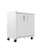 Fortress Textured Metal 31.5" Garage Mobile Cabinet with 2 Adjustable Shelves - White|Armoire mobile Fortress de Manhattan Comfort de 31,5 po en métal texturé avec 2 tablettes réglables pour le garage - blanche