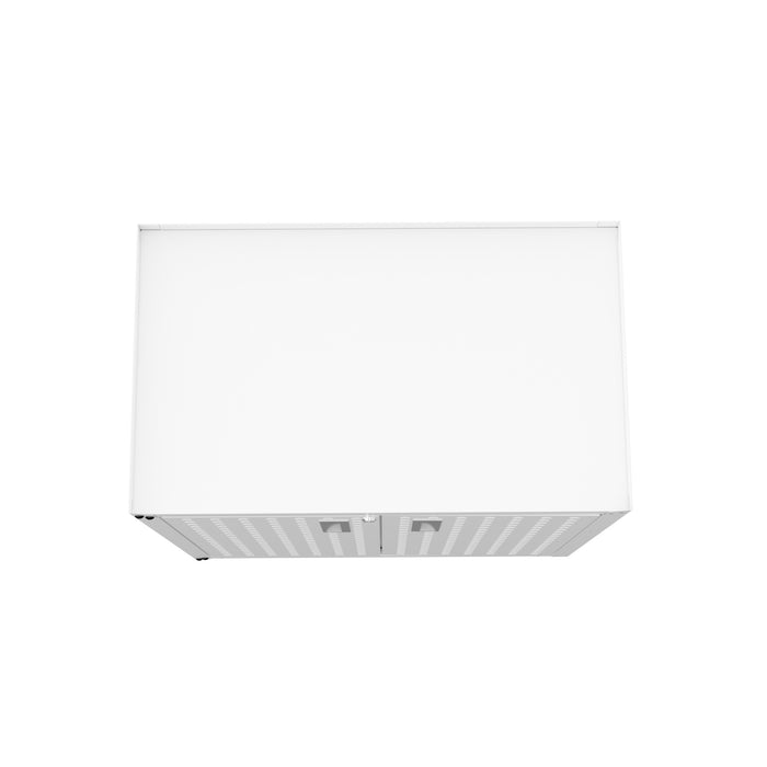 Manhattan Comfort Fortress Textured Metal 31.5\" Garage Mobile Cabinet with 2 Adjustable Shelves - White