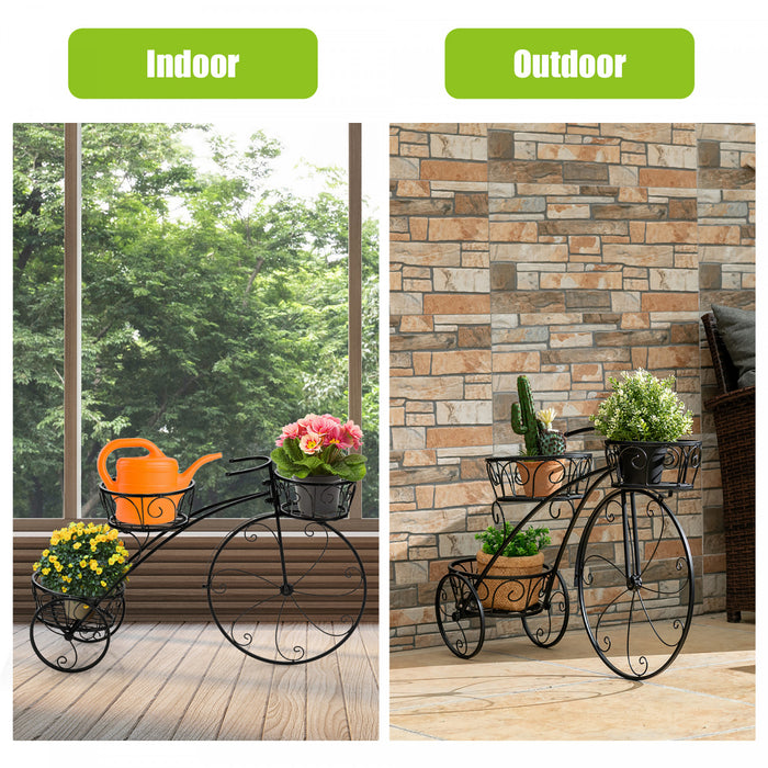Costway Tricycle Plant Stand Flower Pot Cart Holder Parisian Style Displaying