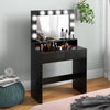 HOMCOM Vanity Table with LED Mirror, Makeup Desk with 2 Drawers, Black