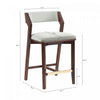 Patricia Modern Wood Upholstered Counter Stool in White Glacier Bar Stool | Tabouret de comptoir moderne Patricia en bois avec revetement en tissu, coloris Glacier blanc