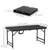 Outsunny Foldable Outdoor Dining Table For 4, Height Adjustable Steel Legs
