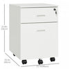 Vinsetto Locking Rolling File Cabinet With 2 Drawers|Vinsetto Classeur Roulant Verrouillable Avec 2 Tiroirs