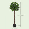 Outsunny 4FT Artificial Laurel Tree Set of 2, Lifelike Potted Fake Plant