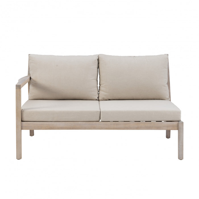 Teagon Natural Beige Outdoor Patio Loveseat - Set of 2