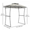 Outsunny 8' X 5' Grill Gazebo, Double Tiered Barbecue Gazebo, Light Grey