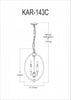 Dainolite Karland 3 Light Chandelier Crystal Studded Banding Polished Chrome Finish Lamp|Lustre Karland de Dainolite avec bande cloutée de cristaux, fini chromé poli et 3 ampoules
