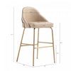 Gracie Modern Metal Upholstered Barstool in Tan and Gold Armoire | Tabouret de bar moderne Gracie en metal et tissu, coloris beige et dore