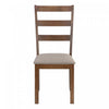 Dining Chair Set of 2 Kitchen Dining Room Brown Fabric Walnut Wood Legs Transitional|Ensemble de 2 chaises de salle à manger de style transitionnel avec tissu brun et pattes en bois noyer pour la cuisine et la salle à manger