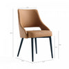 Tremont Modern Metal Vegan Leather Dining Chair in Saddle | Chaise de salle a manger moderne Tremont en metal et cuir vegetalien, coloris Saddle