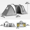 Outsunny Camping Tent with 2 Bedrooms and Living Area, 3000mm Waterproof