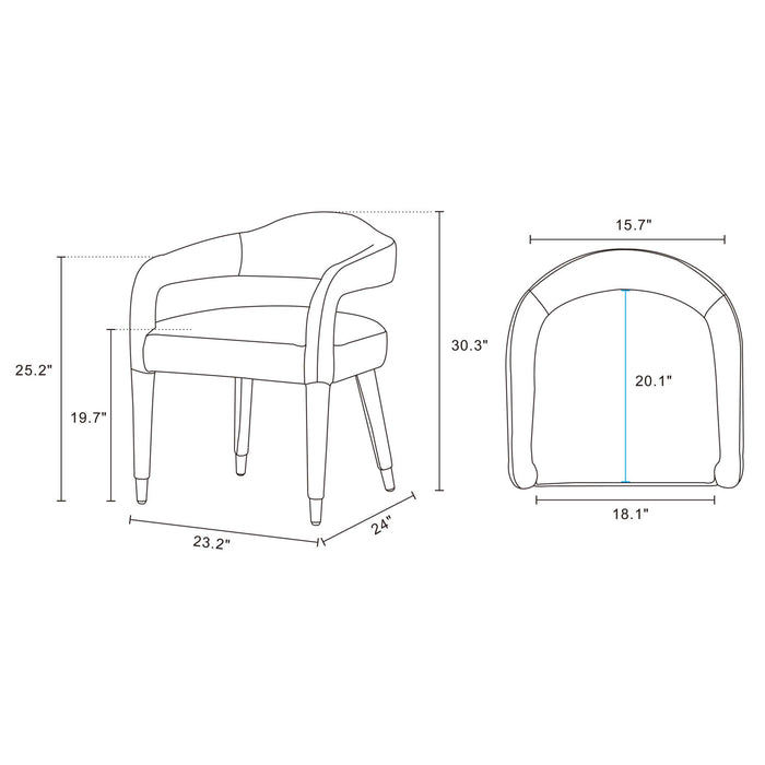 Aspen and Hathaway Modern Industry Chic 5-Piece Dining Set in Silver Lining and Natural