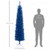 Homcom 7ft Pencil Artificial Christmas Tree With Realistic Branches|Homcom Sapin De Noel Artificiel Fin, Sapin De Noel Crayon, Bleu Profond